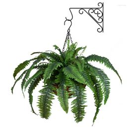 Decorative Flowers Artificial Fern Hang Basket Outdoor Hanging Silk Ferns Large UV Resistant Foliage For Garden Seaweed Decor