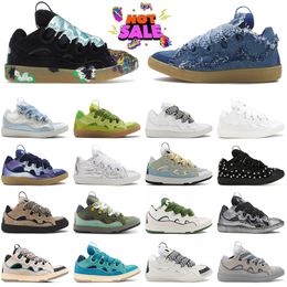 Top Quality OG Original Womens Mens Curb Designer Shoes Luxury Calfskin Rubber Nappa Flat Trainers Platform Leather Hightop Suede Silver Outdoor Sports Sneakers