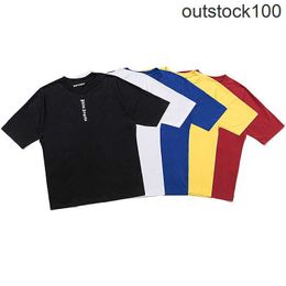 Paa Angles High end designer clothes for trendy Short sleeved Summer Vertical Letter Printed Loose Casual Tshirt Men Women Short sleeved Short sleeved 1:1 original