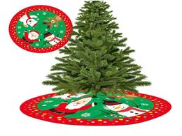 Christmas Decorations Tree Decor Round Snowman Santa Elk Print Skirt Apron Floor Carpet Xmas Mat8440982