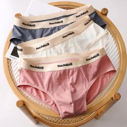 Underpants Men Briefs With Strong Elastic Bands Comfortable Underwear Soft Breathable Men's U Convex Design Letter For