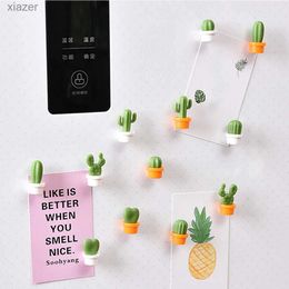 Fridge Magnets 6 pieces of mini cartoon cactus magnetic edge stickers with magnetic plant decoration WX