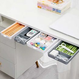 Storage Boxes Bins Hidden drawers storage boxes under the desk self stick pencil trays pens stationery racks office and home Organisers Q240506