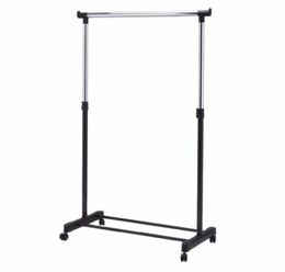 Adjustable Rolling Clothes Hanger Coat Rack Floor Hanger Storage Wardrobe Clothing Drying Racks With Shoe Rack72934683818805