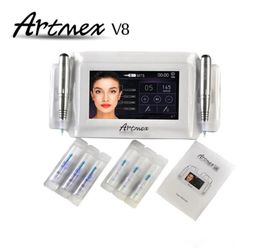 Permanent Makeup machine digital Artmex V8 set Eye Brow Lip Rotary Pen MTS System tattoo pen1476244