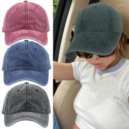 Ball Caps Baseball Cap Washed Cotton Women Vintage Snapback Hat Adjustable Trucker Outdoor Solid Colour Bone