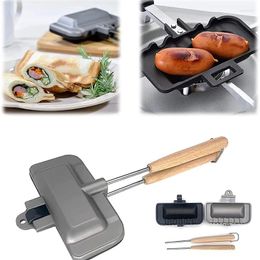 Pans Detachable Handle Small Sandwich Jig Portable Single Slice Bread Crimping Sealing Skillet Baking Pan Breakfast