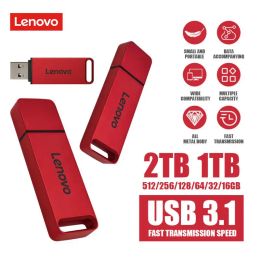 Adapter Lenovo USB 3.1 Metal Usb Stick Business High Speed 128GB 256GB Pen Drive Gift Usb Flash Drives 512GB 1TB Data Backup PenDrive