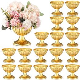 Vases Anniversary 3.7 Metal Inch Mini Wedding Centerpieces Vase Planter Gold Holder Flower Trumpet Urn Home Tall