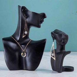 Jewellery Stand Resin mannequin bust womens necklace display stand pendant earring decoration Jewellery props Q240506