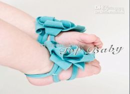 5pcs New TOP BABY Baby Foot Flower Feet Band Foot Ties Barefoot Sandals Baby First Walker Shoes1292363