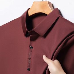 Men's Casual Shirts Brand Ice Silk Shirt 2024 Summer Lapel Printing Business Short Sleeved Clothing Button Down Men Camisas Y Blusas