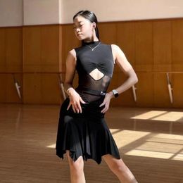 Stage Wear 2024 Latin Dance Dress For Women Sexy Bodysuit Split Skirts Suit Chacha Samba Tango Adult Female DQS16211