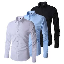 Men's Dress Shirts Mens Long Sle Regular Fit Casual White Shirts for Men Button-Down Social Shirt USA Size S-XL d240507