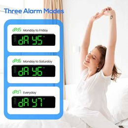 Desk Table Clocks Digital Clock with Time Date Indoor Temperature 2 Alarm Clocks 12/24H Snooze 10 Large Display Clock for Wall Mount Desk
