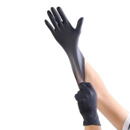 Gloves 100pcs WearResistant Durable Disposable Nitrile Gloves Negros Rubber Latex Food Household Cleaning Gloves Black For Men Large