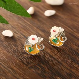 Stud Earrings TDQUEEN Cute Women Fashion Natural Shell Handmade Flower Brinco