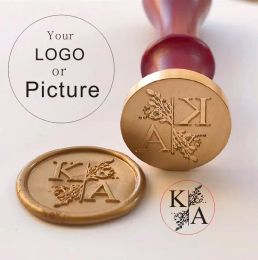 Craft Custom Seal Wax Seal Stamp Customized with Own Logo Wedding Invitation Birthday Gift Stamp Replaceable Handle Stamp Crafts Seal