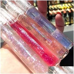 Lip Gloss Wet Crystal Jelly Shiny Clear Mirror Moisturising Lipgloss Glitter Liquid Lipstick Lips Oil Tint Care Makeup Drop Delivery H Dhtso