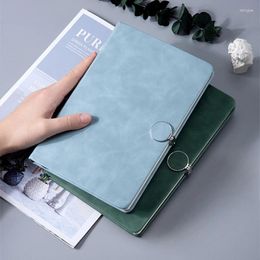 Commercial Office Magnetic Button Notebooks Memo Leather Journal Cover Notepad Meeting Record Book Student School Supplies