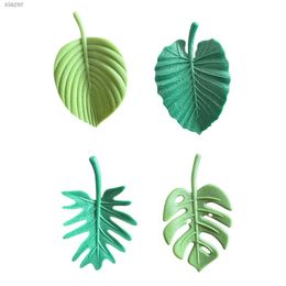 Fridge Magnets 4-piece Montera plant cryo magnet mini tropical leaf refrigerant magnet storage cabinet freezer home office cute magnet WX