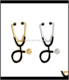 Tiny Metal Stethoscope Brooch Pins For Doctors Nurse Student Jacket Coat Shirt Collar Lapel Pin Button Badge Medical Jewelery It0P8699633