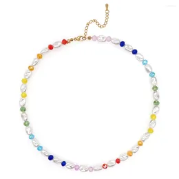 Choker Go2boho Shiny Love Letter Square And Round Shaped Beaded 42cm 5cm Jewellery Crystal Necklace For Girl's Gift Party Event