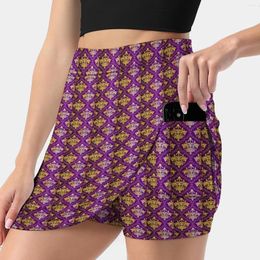 Skirts Purple And Gold Design Korean Fashion Skirt Summer For Women Light Proof Trouser