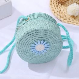 Rattan Woven Straw Bag Coin Purse Shell Shape Handmade Summer Beach Shoulder Girl 240423