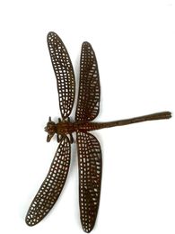 Decorative Figurines 4.7 In Chinese Bronze Hand-made Mobile Lovely Dragonfly Statue Decoration Gift
