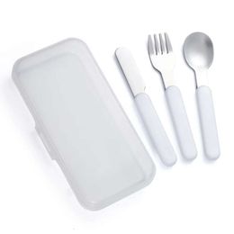 DIY White Sublimation Blank Set Children Fork Knife Spoon Stainless Steel Cutlery Portable Kids Tableware Customised