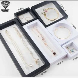 Jewellery Stand 3D floating display box bracket 10 pieces/batch transparent square pendant necklace ring coin Jewellery pin storage Q240506