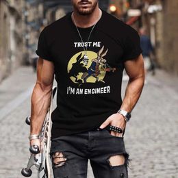 Men's T-Shirts Mens T-Shirt Trust Me I Am A Enginr Casual Short Slve Tops Cute Daily Neck-o Summer Men 3d Print Oversized Strt T Shirt T240505