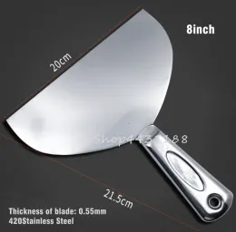 Plamuurmes W20cm 8inch 420Stainless Steel Hollow Handle Putty Knife Paint Tool Plaster Filling Spatula Scraper Hand Tool Wall Decoration