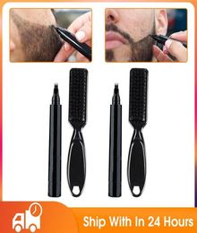 Beard Filling Pen Kit Barber Pencil With Brush Salon Facial Hair Engraving Styling Eyebrow Tool Male Mustache Repair Shape9498086