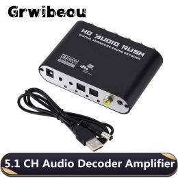 Amplifiers Digital to Analog 5.1 CH audio decoder amplifier SPDIF Coaxial to RCA DTS AC3 Optical digital Amplifier Analog Converte For TV