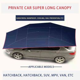 Covers Car Sunshade Roof Sunscreen Heat Insulation Hail Proof Leaves Outdoor Parking Sunshade Mobile Garage Automatic Car Umbrella Fold H