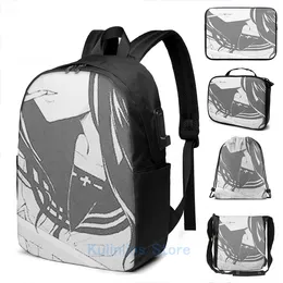 Backpack Funny Graphic Print Smoke USB Charge Men School Bags Women Bag Travel Laptop