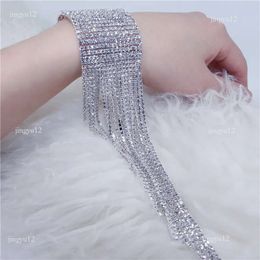 Bracelets eefs Charm Fashion Full Bracelet Hand Jewellery Bridal Shiny Long Tassel Crystal Bracelets Bangles Wedding Jewell