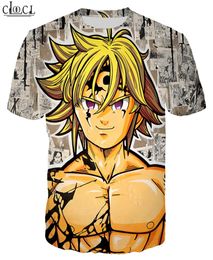 Hipster Style Men T Shirts Anime The Seven Deadly Sins 3D Full Printing Fashion Short Sleeve Unisex Streetwear Tops6952953