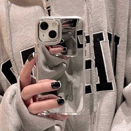 Cell Phone Cases Fashion Makeup Mirror Electroplated Case For phone 14 Pro Max 13 12 Pro 11 Pro max Shockproof Silicone Bumper Phone Funda Cover