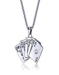 Poker Playing Card Charms Necklace in Stainless Steel Personalised Deck Of Cards Necklace Initial Necklace Royal Flush Poker7984916