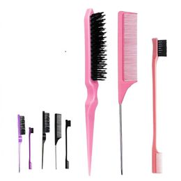 Comb Set Hair Styling Special Pointy Tail Beating Double Headed Brush Eyebrow Long Barber Makeup Updo Children Hair Salon Tools