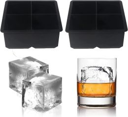 Tools 5CM Big Ice Cube Maker Trays Silicone Square Ice Mold Mould for Whiskey Cocktail Brandy Large Cubitera Ice Tray Ice Cube Mold