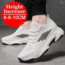 Casual Shoes Men Elevator 2024 Summer Breathable Sneakers Hidden Heels Heightending For Man 10CM 8CM Height Taller