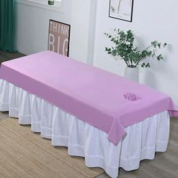 Bedding Beauty Salon Massage Waterproof Oilproof Towel Blanket Washable Spa Clubhouse Dedicated Breathable with Holes Flat Bed Sheet