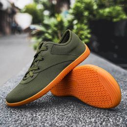 Casual Shoes Men's Wide Barefoot Canvas Sneaker 2024 Fashion Flats Soft Zero Drop Sole Wider Toe Light Weight Sneakes Big Size