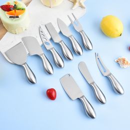 Manufacturer's hollow handle cheese knife set, all stainless steel butter knife, pizza knife, cheese fork, cheese cake cutting knife and fork