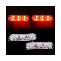 Decorative Lights New 1 Pair Police Led Strobe Flasher 3 Flash Stroboscopes Light Parking Emergency Warning Signal Drop Delivery Autom Dhmdf