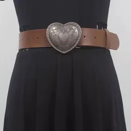 Belts Women's Runway Fashion Heart Buckle PU Leather Cummerbunds Female Dress Corsets Waistband Decoration Wide Belt R191
